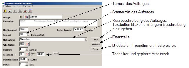 Instandhaltungssoftware EXP-Instandhaltung. Erfassung turnusmässiger Auftrag