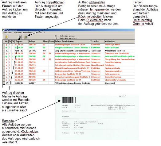 Instandhaltungssoftware EXP-Instandhaltung. Warteschlange